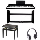 Echord SP10 BLK Piano Digit 88T Pesati Nero + Supporto + Panca + Cuffia