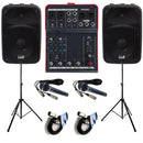 Italian Stage IS SPX10AUB Coppia Casse + MQ6 Mixer +2 Mic + 2 Stativi+2Cavi 10mt