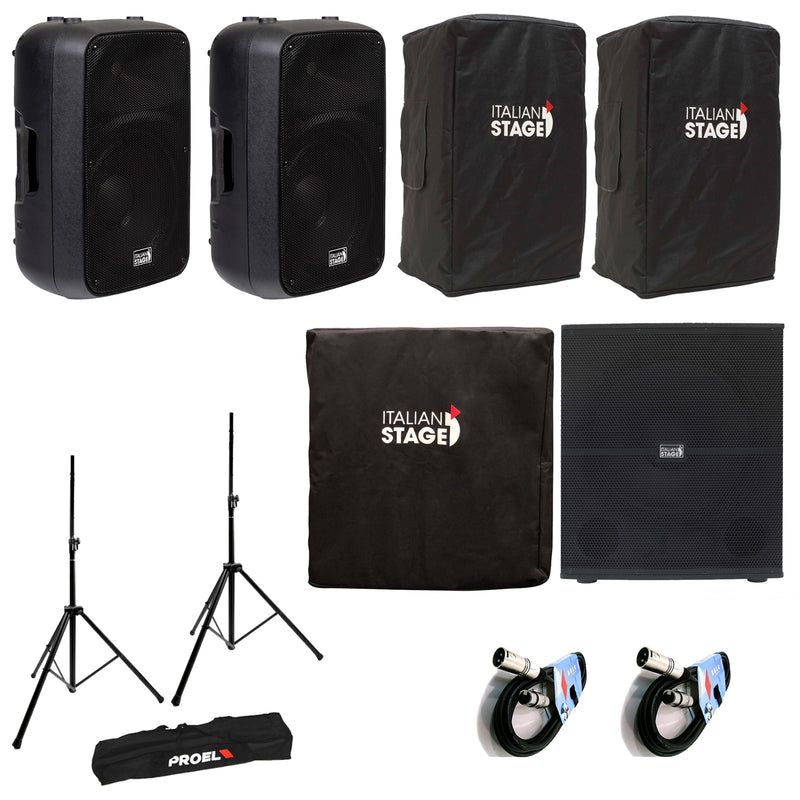Italian Stage IS SPX15A 2 Casse 400w picco + S118A Subwoofer +Cover+Stativi+Cavi