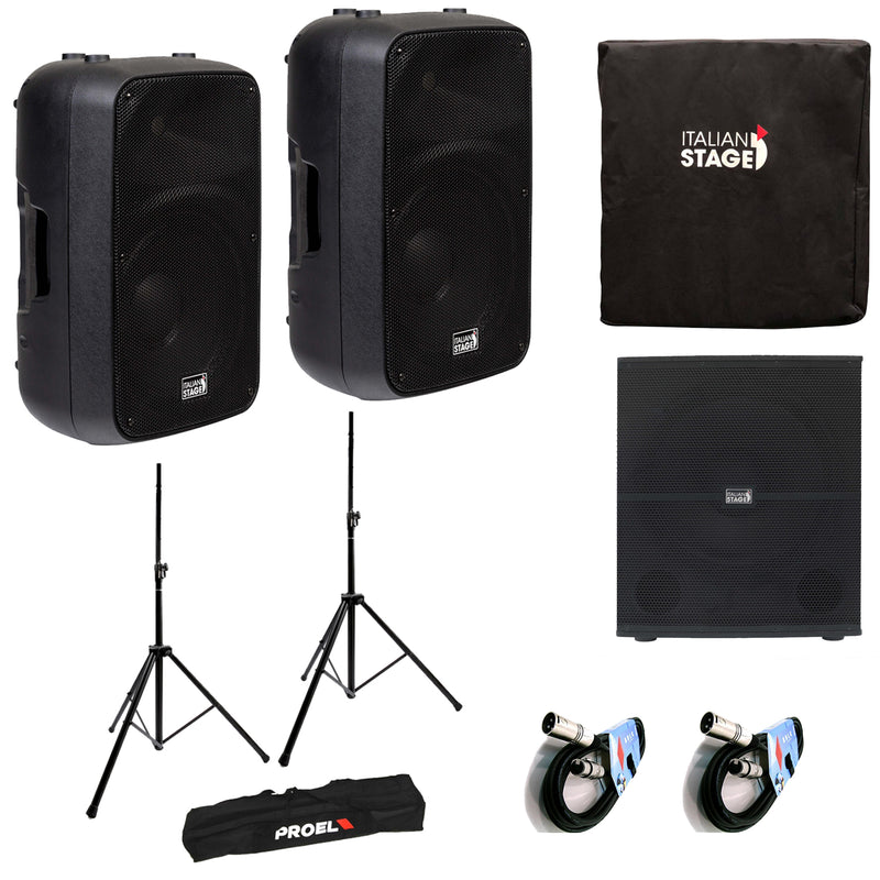 Italian Stage IS SPX15A 2 Casse 400w picco + S118A Subwoofer +Cover+Stativi+Cavi