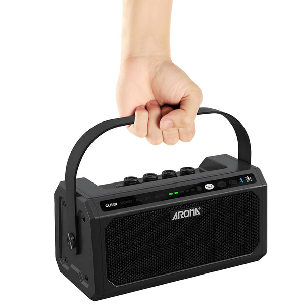 Aroma TG-08 METAL BLACK Amp. portatile mono x chitarra elettrica 10w + bluetooth