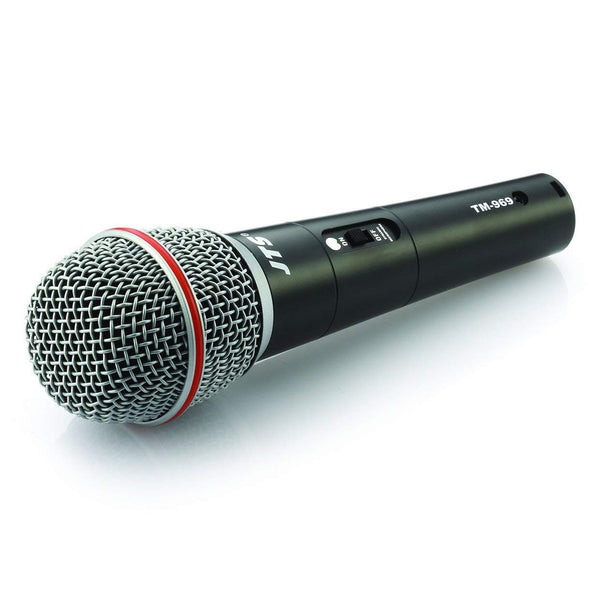 JTS TM-969 Microfono dinamico interruttore On/Off x voce canto e strumenti, Nero