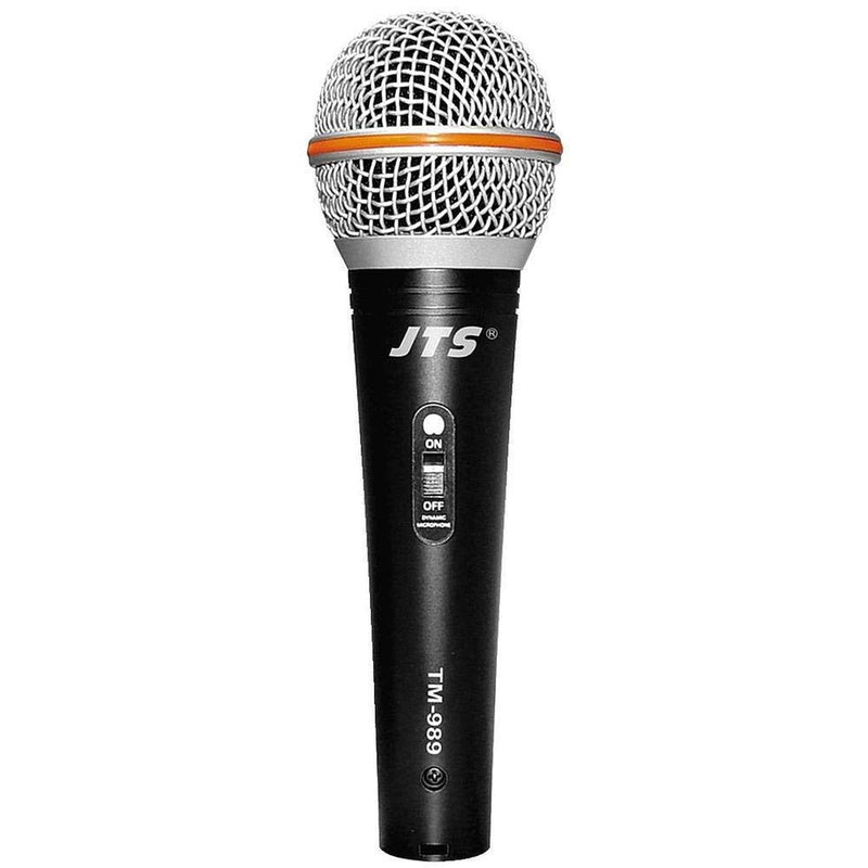 JTS TM-989 Microfono dinamico interruttore On/Off per voce canto e Karaoke, Nero