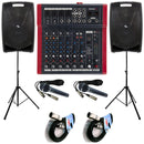Proel V12PLUS Coppia Casse+MQ10FX Mixer+2Mic DM800+2Stativi+2Cavi