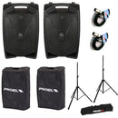 Proel V12 PRO 2 Diffusori Att.600w Picco + 2 COVERV12 + FRE300KIT +2 BULK250LU10 - GlobalNet Shop