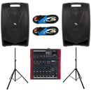 Proel V15PLUS Coppia Casse +MQ10FX Mixer +2Stativi +2Cavi5m