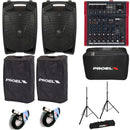 Proel V15 PRO 2 Diffusori 600W+MQ10FX MIXER+BAG+2COVERV15+FRE300KIT+2BULK250LU10