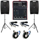 Proel V8PLUS Coppia Casse + MQ6 Mixer + 2 Mic DM800 + 2 Stativi + 2 Cavi mt10
