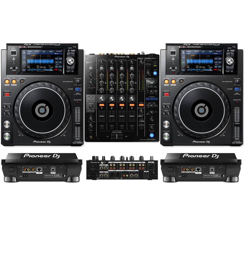 Pioneer Dj XDJ-1000MK2 Coppia Multi Lettore Pro Digitale + DJM-750MK2 Mixer 4C.