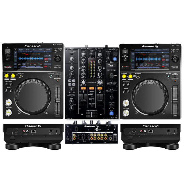 Pioneer Dj XDJ-700 Coppia Compact DJ Multiplayer + DJM-450 Mixer Dj 2 Canali