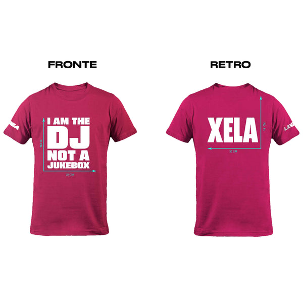 Global Net XELA T-SHIRT taglia XL Girocollo con logo Dj Xela, Fuxia