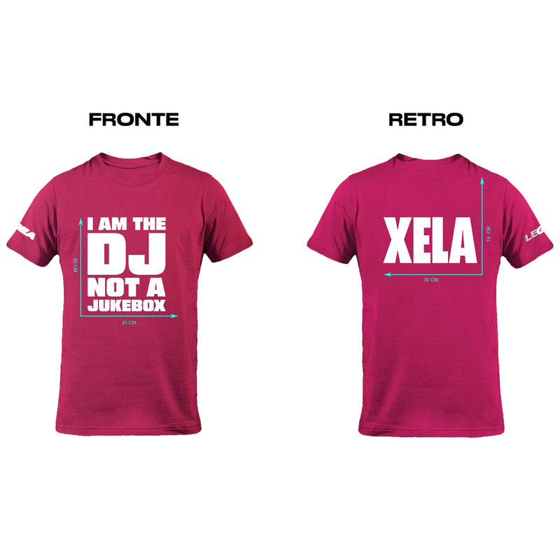 Global Net XELA T-SHIRT taglia XL Girocollo con logo Dj Xela, Fuxia