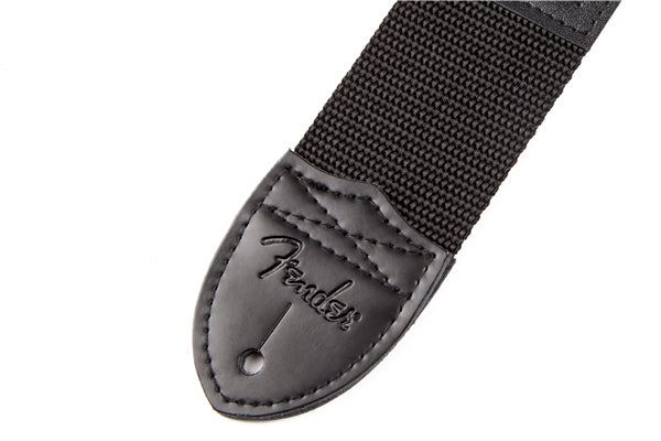 Fender Logo Strap Black/Yellow Logo Tracolla per chitarra, cinturino nero da 2"