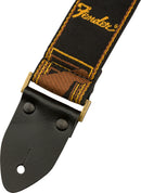 Fender Legacy Vintage Monogram Strap Black/Yellow & Brown 2" Tracolla x chitarra