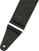 Fender Tooled Leather Guitar Strap Black 2" Tracolla x chitarra, motivo floreale