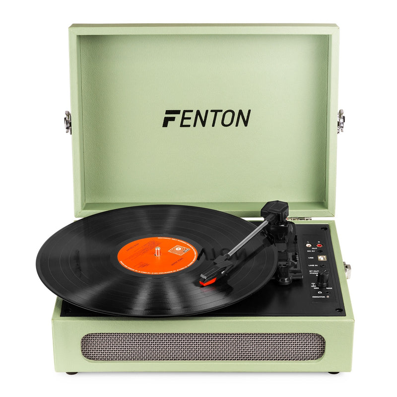 Fenton RP118C (102.052) Giradischi con Altoparlanti da 10W RMS e bluetooth Verde