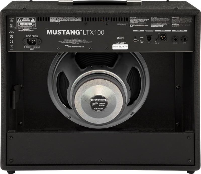 Fender Mustang LTX100 Amplificatore per chitarra da 100w interfaccia utente Nero
