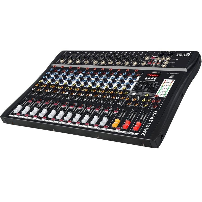Italian Stage IS 2MIX12PRO Mixer audio a 12 canali + DSP Multi FX e Bluetooth