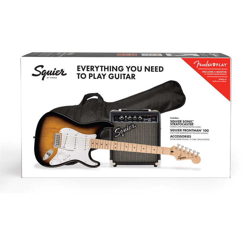 Fender Squier Sonic Stratocaster Pack 2C Sunburst chitarra elett.21T+Amp10w+acc.