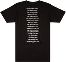 Fender T-Shirt Logo Date Back Tee con logo Fender e date Chitarre e Amp, XL Nero - GlobalNet Shop