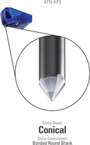 Audio-Technica ATN-XP3 Stilo ricambio conico 0,6 mil x testina AT-XP3, Blu
