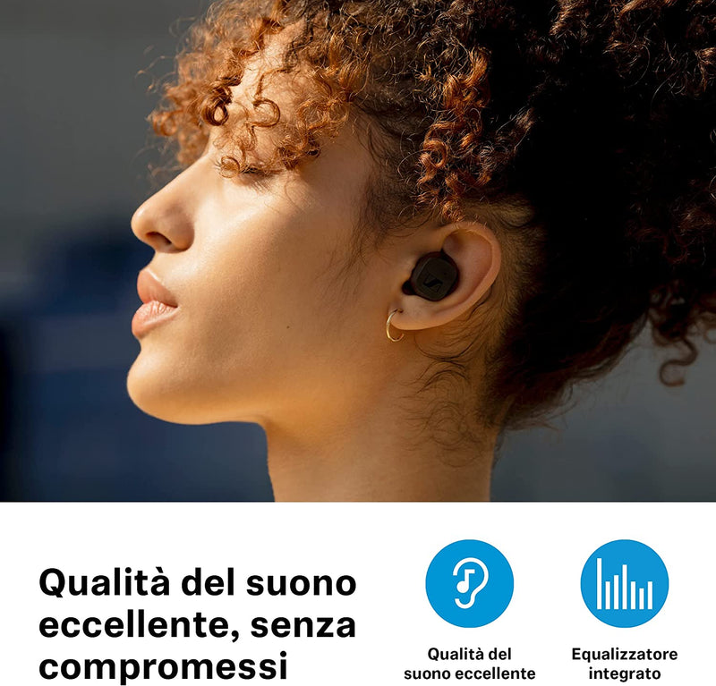 Sennheiser CX True Wireles CX200TW1 Auricolari Bluetooth con base di ricarica, Nero