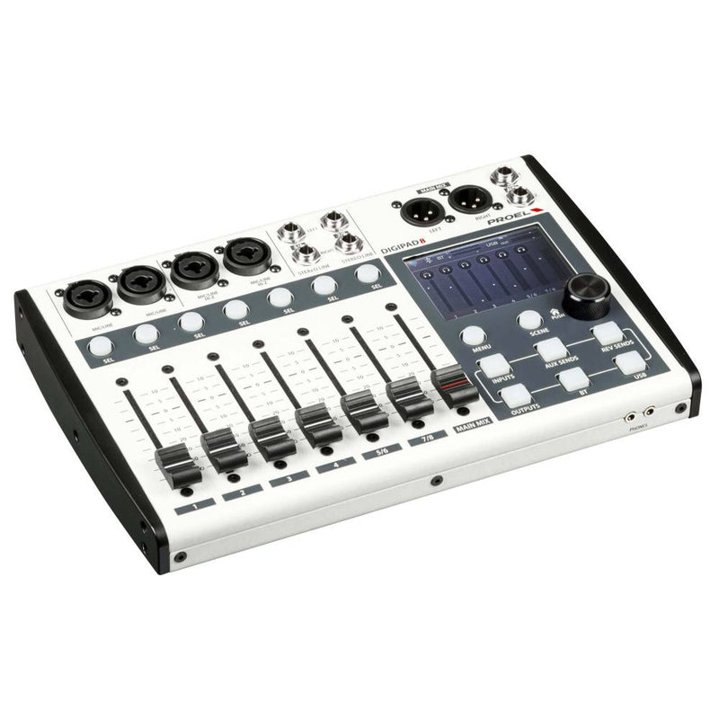 Proel DIGIPAD8 Mixer Digi contr. App 7 fader motor. Bluetooth USB Display touch