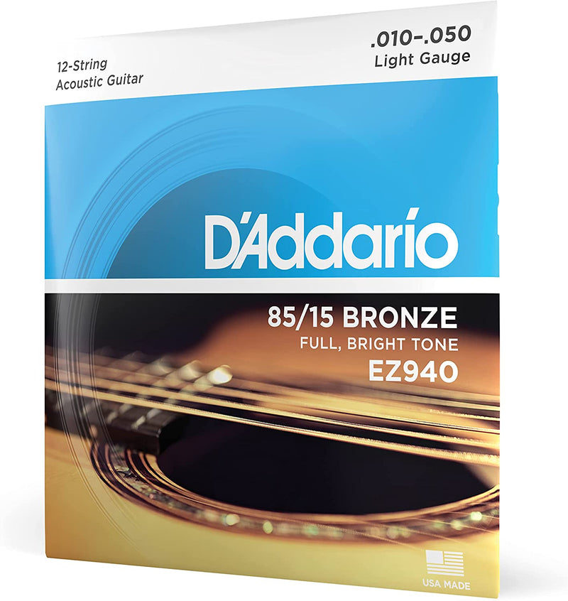 D'Addario EZ940 Light 10-50 Corde 12 per Chitarra Acustica American Bronze
