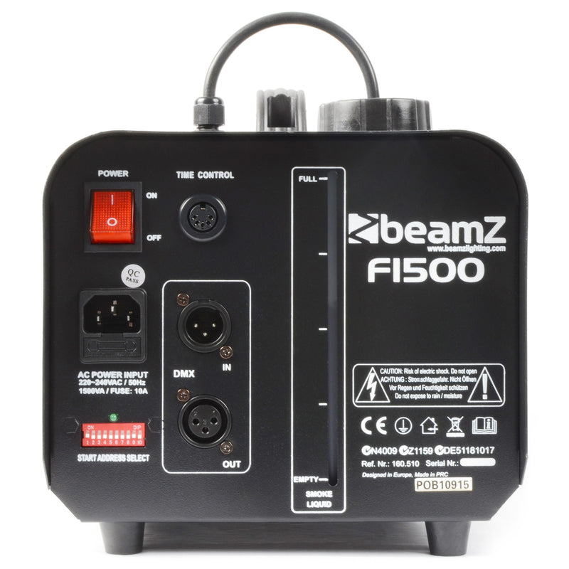 Beamz Fazer F1500 Macchina foschia 1500w controllo DMX telecomando in dotazione