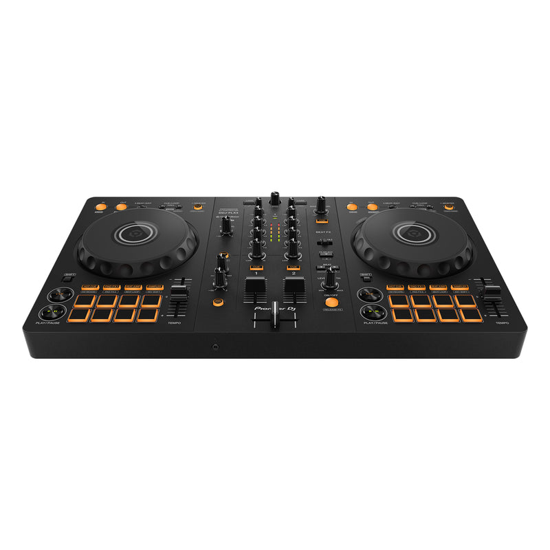 Pioneer Dj DDJ-FLX4 Controller + Casse DM-40D-WHT + HDJ-CX-K Cuffia + Cavo RCA