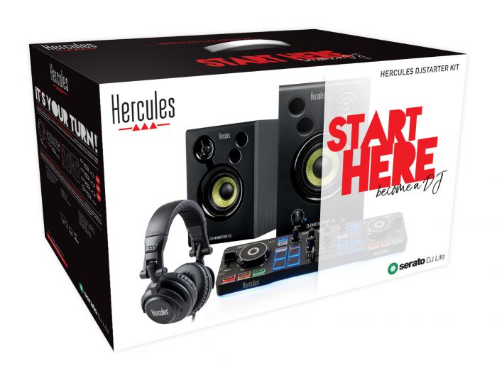 Hercules DjStarter Kit DJControl Starlight + 2x DJMonitor32, cuffie HDP DJ M40.2