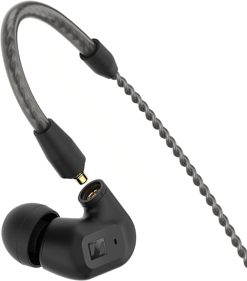 Sennheiser IE 200 Auricolari con filo e senza microfono, cavo trasparente, Nero