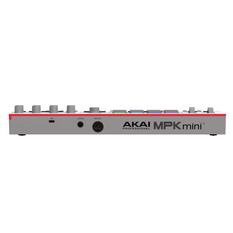 Akai MPK Mini Play MKIV Mini Tastiera Controller Midi 25T, USB e 8 Pad MPC, Grey