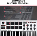 Akai MPK Mini MKIII Mini Tastiera Controller 25Tasti MIDI USB 8 Drum Pad, White