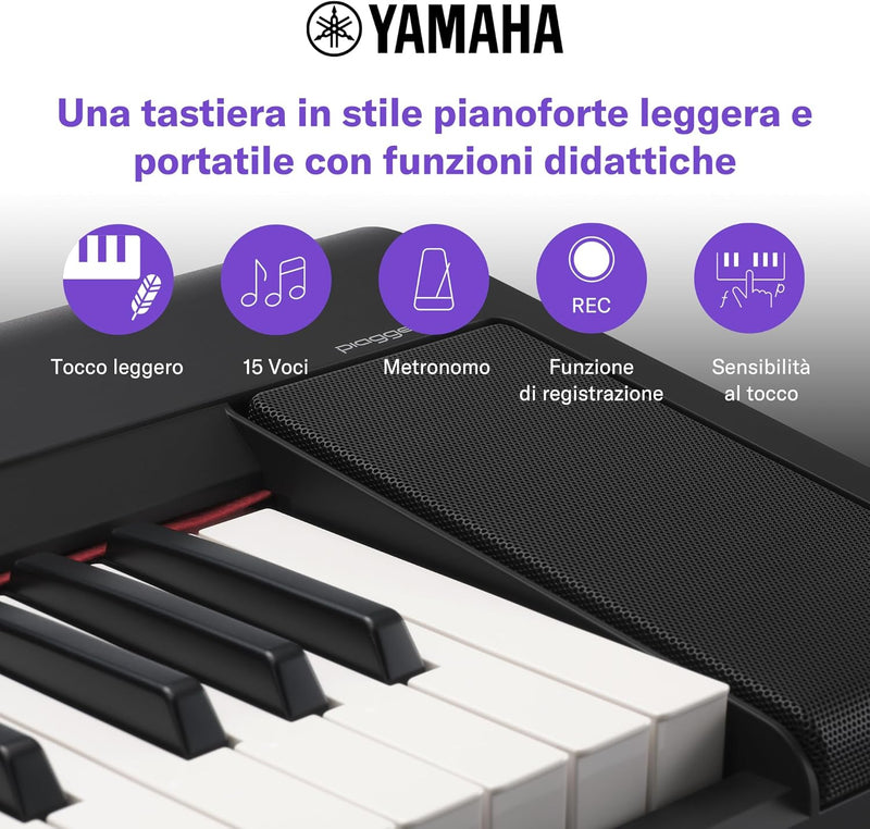 Yamaha NP-15B BLACK PIAGGERO Pianoforte Tastiera Digital portatile batterie 61T
