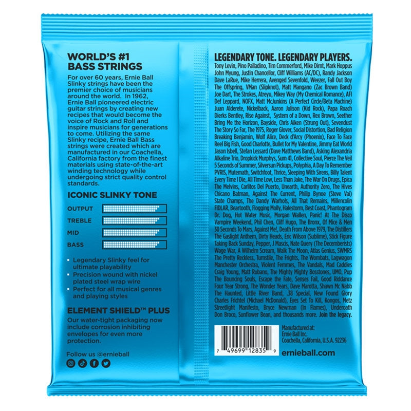 Ernie Ball 2835 Extra Slinky Bass Corde x Basso Elett. avvolg. acciaio nichelato