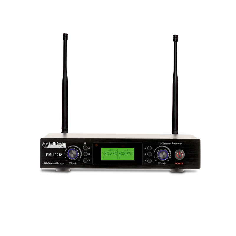 Audiodesign PMU 2212 Sistema Microfonico Wireless a 2 Palmari F.: 480-530 MHz