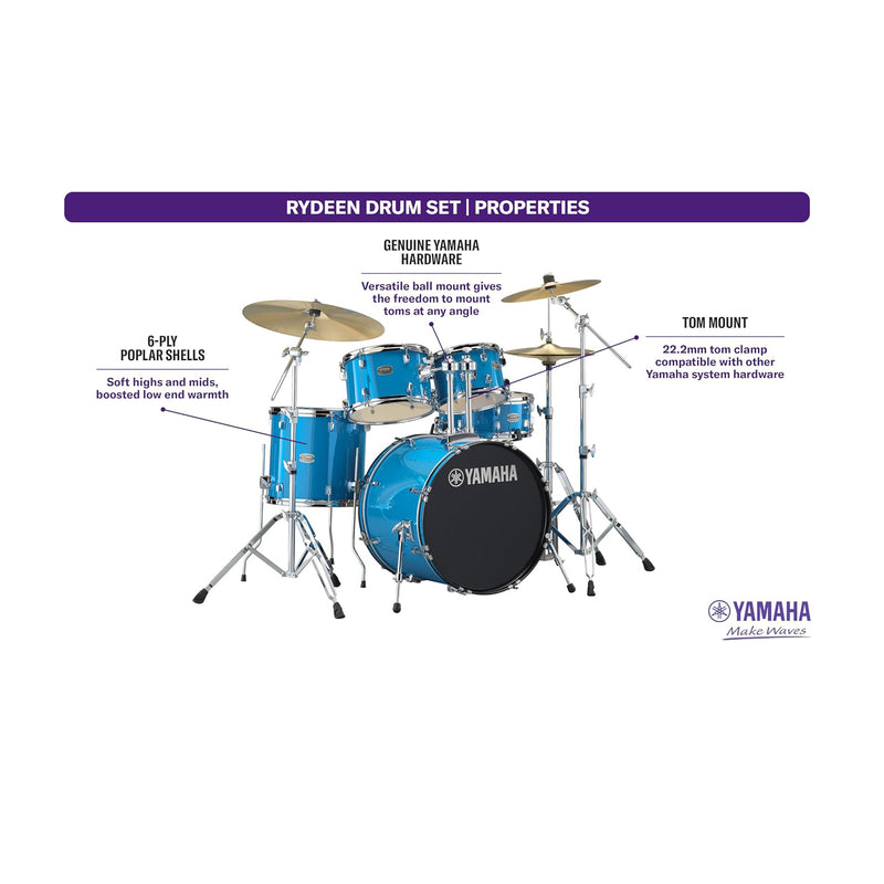 Yamaha RDP0F5 SKB Set Sky Blue Rydeen Acoustic Drum Batteria entry level