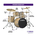 Yamaha RDP2F5 CG Set Champagne Glitter Rydeen Acoustic Drum Batteria Cassa 22"