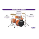 Yamaha RDP2F5 ORG Set Orange Glitter Rydeen Acoustic Drum Batteria Cassa 22"