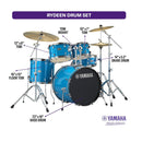 Yamaha RDP2F5 SKB Set Sky Blue Rydeen Acoustic Drum Batteria entry lev Cassa 22"