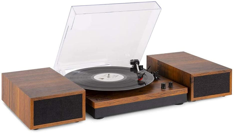 Fenton RP165 (102.154) Wood Giradischi con casse e bluetooth 100w, Legno Marrone