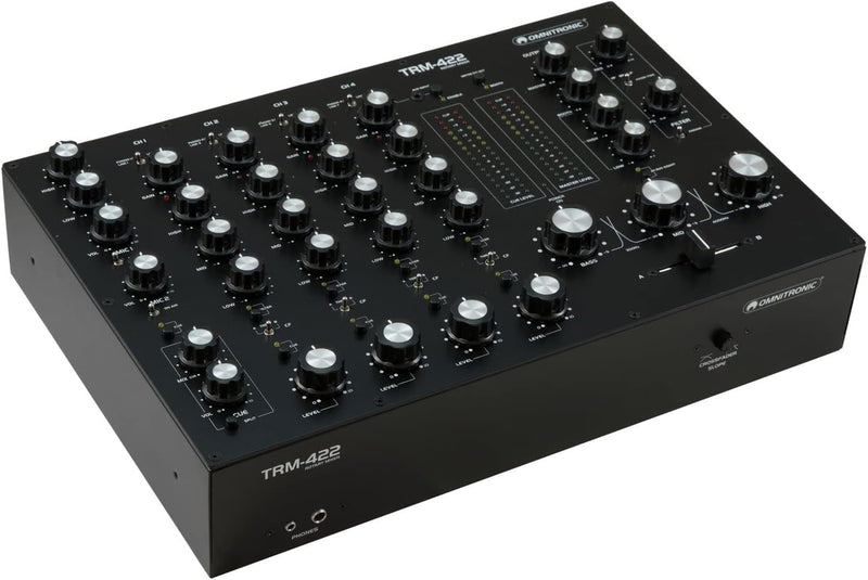 Omnitronic TRM-422 Mixer Dj rotativo 4C isolatore frequenza 3bande sez. filtro