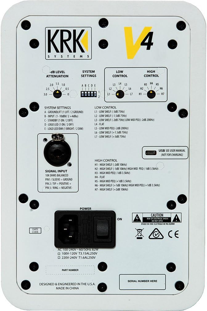 KRK Systems V4 S4 WHITE NOISE Monitor Audio Pro Studio 4" 2vie 85w picco, Bianco