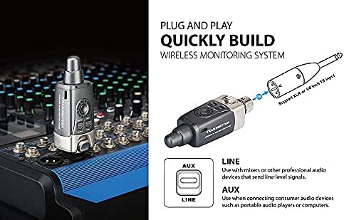 Xvive U4 In Ear Monitor wireless system digitale con trasmettitore e ricevitore