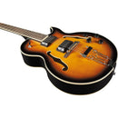 Eko JAZZ SUNBURST Chitarra semi-acustica 22T in Laurel selettore toggle a 3 vie