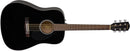Fender CD-60S Dreadnought, Walnut Fingerboard Black Chitarra Acustica a 20 tasti