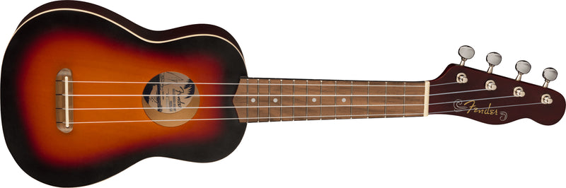 Fender Venice Soprano Uke 2-Color Sunburst Ukulele Soprano manico sottile a "C"