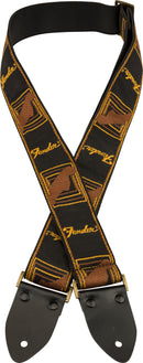 Fender Legacy Vintage Monogram Strap Black/Yellow & Brown 2" Tracolla x chitarra