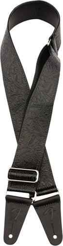 Fender Tooled Leather Guitar Strap Black 2" Tracolla x chitarra, motivo floreale